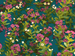 Seamless tiny pink flowers illustration pattern. Generative ai