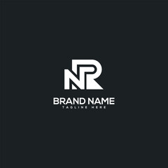 Alphabet minimal letter NR RN logo design template - vector.