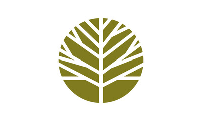 Botanical nature icon set. Modern tree logos. Plant symbols.	