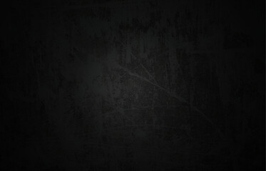 Elegant black background vector illustration with vintage distressed grunge texture and dark gray charcoal color paint. Dark concrete textured wall background. cement wall texture for interior design.