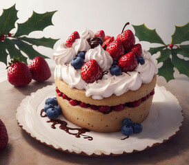 Strawberry cake for Christmas	
