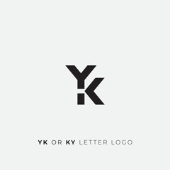 YK or KY letter initials logo design icon simple and minimal