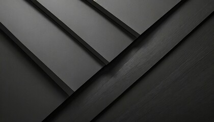 dark carbon grey abstract geometric background with soar rectangele surfaces with corners stripes lines as monochrome stylish backdrop in elegant simple modern minimal style top view - obrazy, fototapety, plakaty