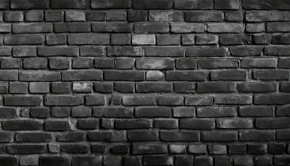 wide old black shabby brick wall texture dark masonry panorama brickwork panoramic grunge background