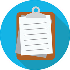 clipboard with pen and paper. education icon vector, education icons png, education symbol, education symbol images.