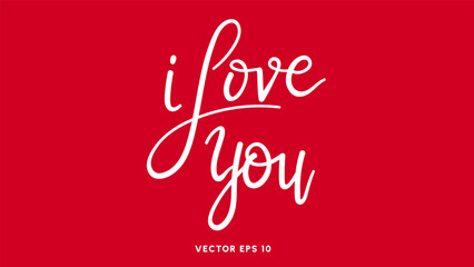 I love you in Valentine's Day  on red background , Flat Modern design , illustration Vector EPS 10 - obrazy, fototapety, plakaty