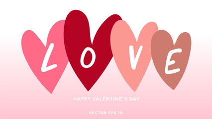 Love in Valentine's Day on pink background , Flat Modern design , illustration Vector EPS 10