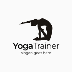 Yoga logo, retreats logo, Pilates trainer logo, woman doing pilates movement template Illustration