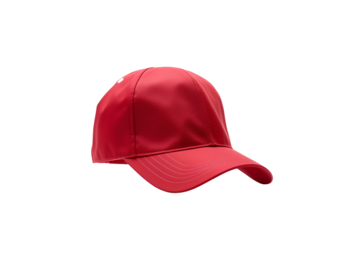 red baseball cap