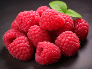 raspberries on a white background