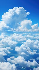 Naklejka na ściany i meble Blue sky background with clouds. Created with Generative AI