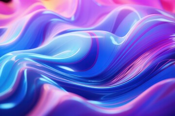 Obraz premium Vibrant abstract waves in blue and pink hues. Fluid background.