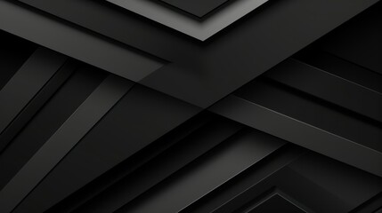Abstract black geometric shapes and lines intersecting each other