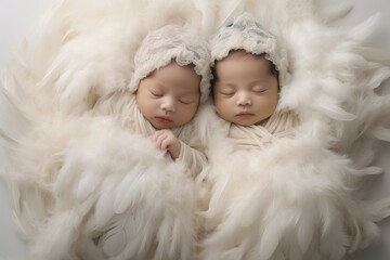 Little Angels in White A Precious Newborn Portrait