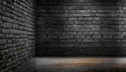 black brick walls that are not plastered background and texture the texture of the brick is black background of empty brick basement wall - obrazy, fototapety, plakaty