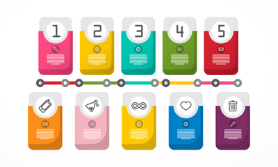 Vector infographic labels with numbers and icons