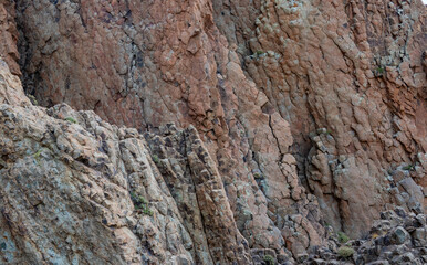 Fototapeta na wymiar Stone wall of the rock