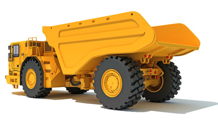 Mining Dump Truck heavy construction machinery 3D rendering on white background © 3D Horse