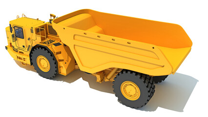 Mining Dump Truck heavy construction machinery 3D rendering on white background © 3D Horse