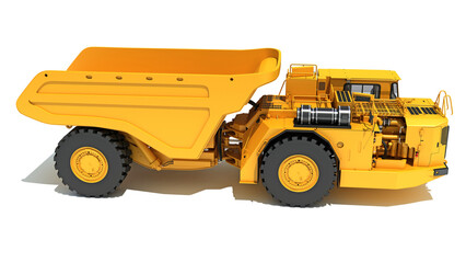 Mining Dump Truck heavy construction machinery 3D rendering on white background © 3D Horse