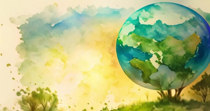 Environment theme watercolor background