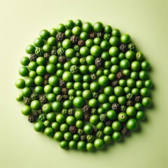 green peas on white background
