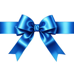 Decorative Bow and Blue Ribbon Illustration On transparent background PNG file