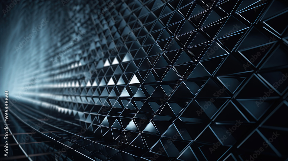 Aufkleber Abstract background with structure of neon triangles and technology style
