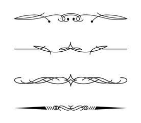 Collection of calligraphic ornamental dividers