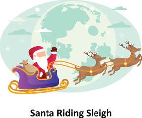 Santa claus sleigh Vector Illustration that can be easily modified or edit

