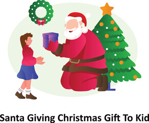 Santa claus giving gift Vector Illustration that can be easily modified or edit

