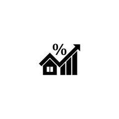 Mortgage rate icon on white background. Cost of living on white background