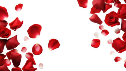 red heart frame flying love Isolated on transparent background,