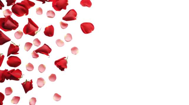 red heart frame flying love Isolated on transparent background,