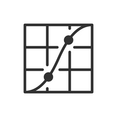 Curve, white balance, color balance, linear icon. Image editing tool. Line with editable stroke