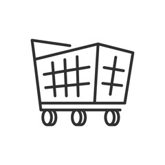 Shopping cart, linear icon. Line with editable stroke