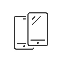 Smartphone screen replacement, linear icon. Repair. Line with editable stroke