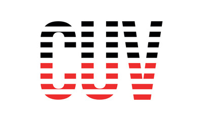 CUV three initial letter iconic line negative space minimal logo design vector template. monogram, abstract, wordmark, business, typography, minimalist, brand, company, flat, modern, unique, simple