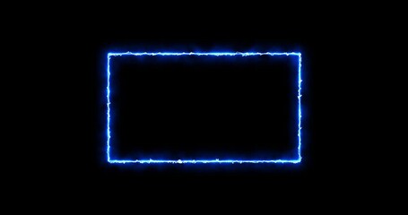 glowing neon square frame, neon frame for stream overlay