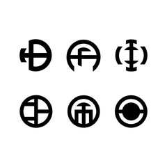 Obraz premium Geometric Shapes logo design, Universal Geometric Shapes, Circle shape logo design, vector logos set