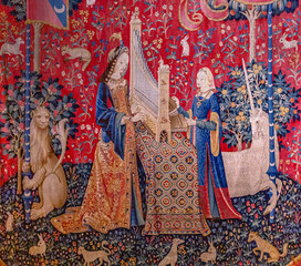 The lady and the unicorn tapestry, Cluny chapel, Paris, France © photogolfer