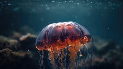 Celestial Creatures: Imagining Jellyfish as Celestial Beings Floating Through the Heavenly Waters.