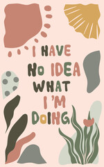 Sarcastic funny poster designs. Pastel boho style