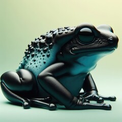 black frog on a  simple  background
