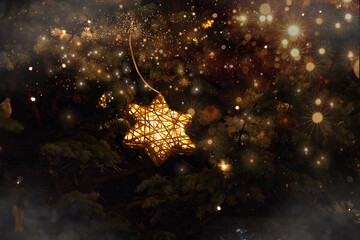 Christmas Tree Decoration - Winter - Holiday - Background - Mood - Bokeh - Blurred - Lights -...