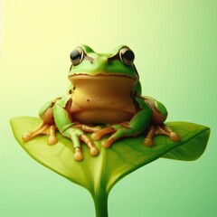 frog on a  simple  background
