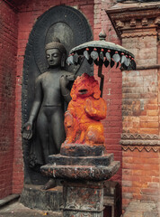 Swayambhunath is a Buddhist temple center on the outskirts of Kathmandu in Nepal.