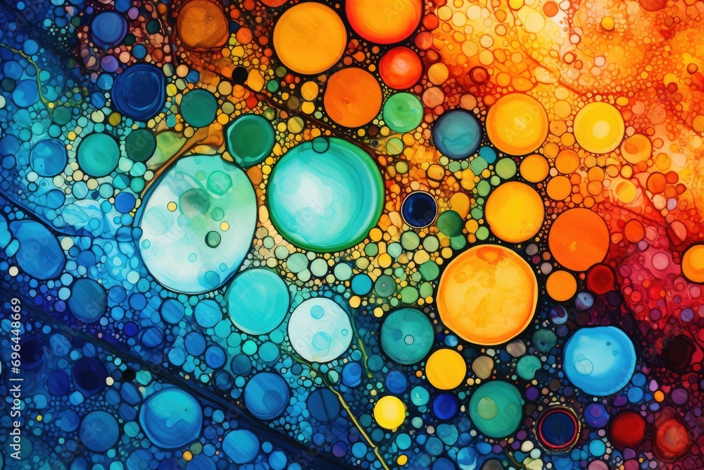Aufkleber abstract colorful background with circles of different sizes and colors. macro, abstract background 