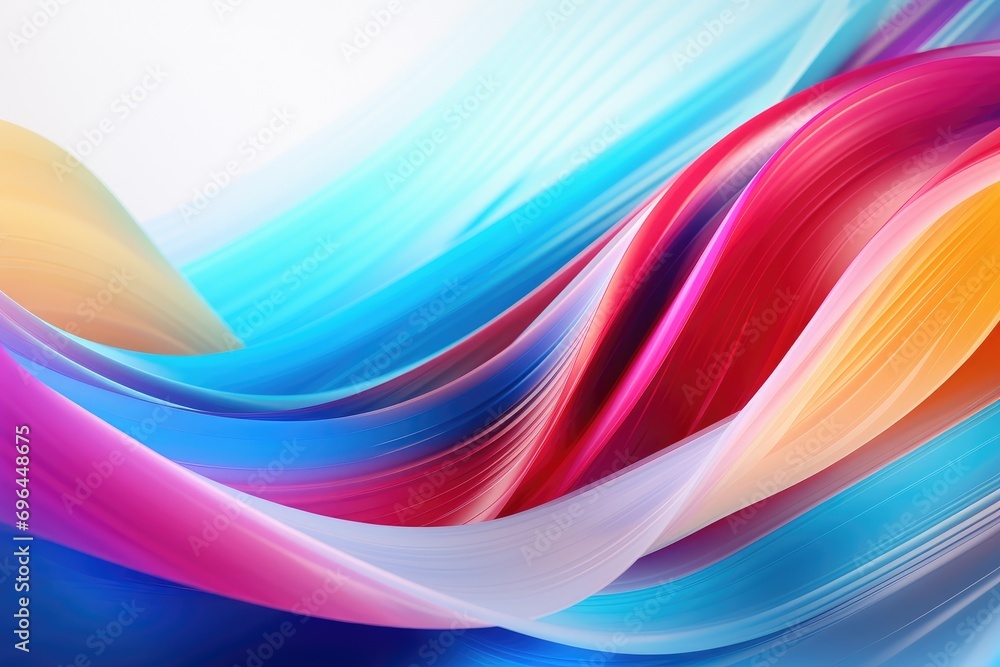 Aufkleber abstract background with smooth lines in blue, red and yellow colors, abstract background featuring 