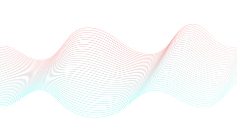 	
Modern abstract blue and red wave geometric Technology, data science frequency gradient lines on transparent background. Isolated on white background. gray and white wavy stripes background.